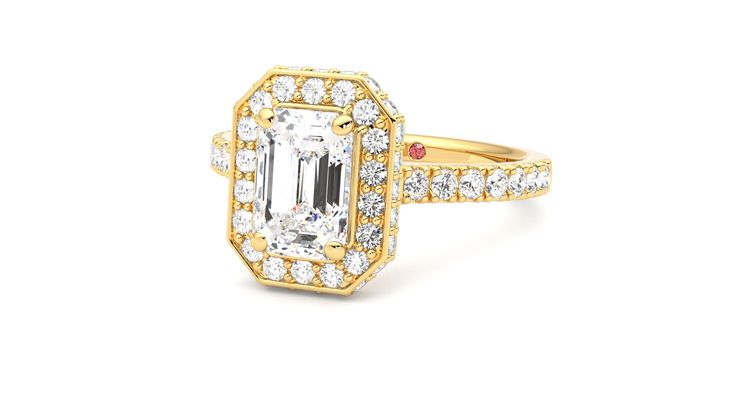 Taylor & Hart Elixir Emerald Engagement Ring 360 degree image 26