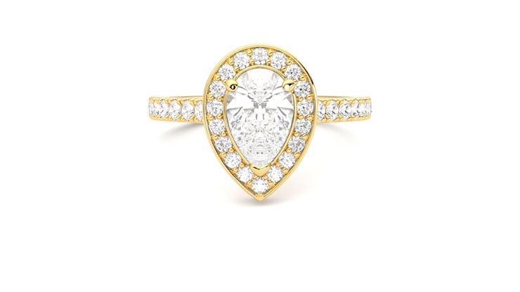 Taylor & Hart Elixir Pear Engagement Ring 360 degree image 0