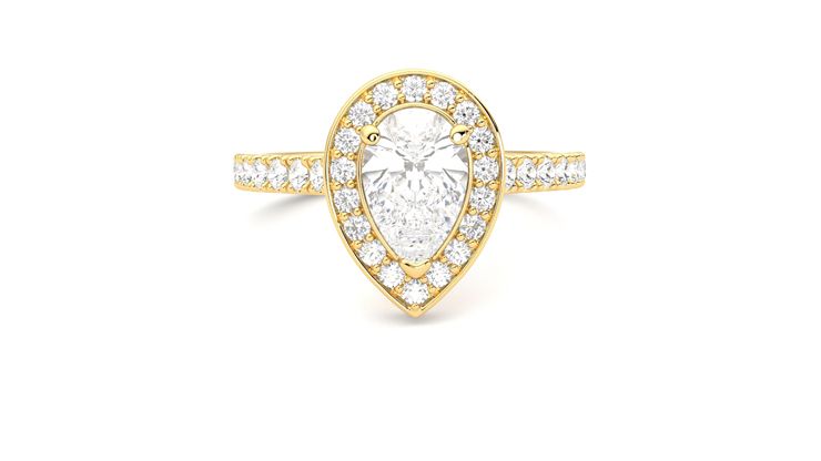 Taylor & Hart Elixir Pear Engagement Ring 360 degree image 1