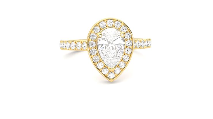 Taylor & Hart Elixir Pear Engagement Ring 360 degree image 2