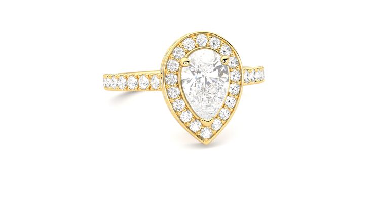 Taylor & Hart Elixir Pear Engagement Ring 360 degree image 3