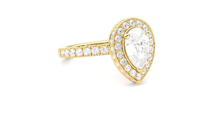 Taylor & Hart Elixir Pear Engagement Ring 360 degree image 5