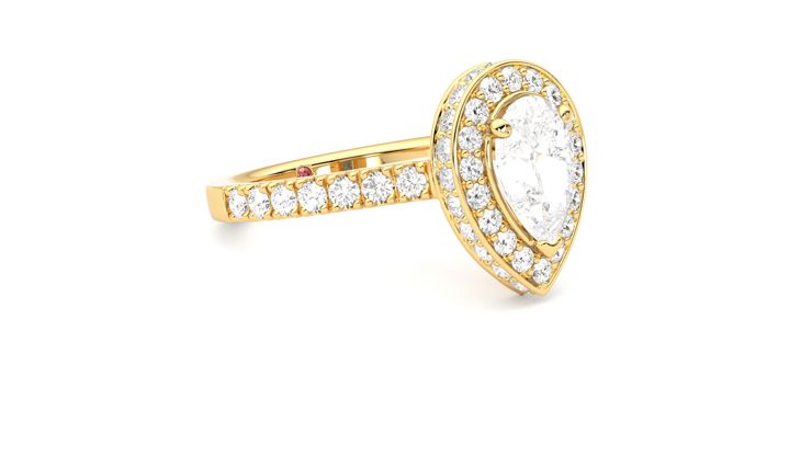 Taylor & Hart Elixir Pear Engagement Ring 360 degree image 6