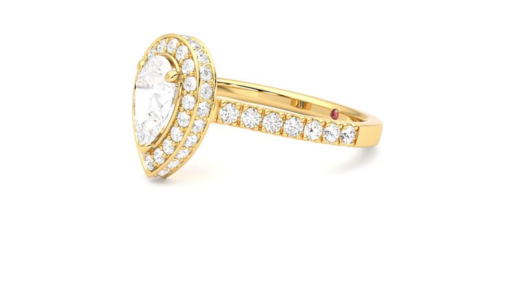 Taylor & Hart Elixir Pear Engagement Ring 360 degree image 23