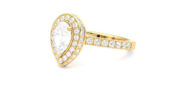 Taylor & Hart Elixir Pear Engagement Ring 360 degree image 24