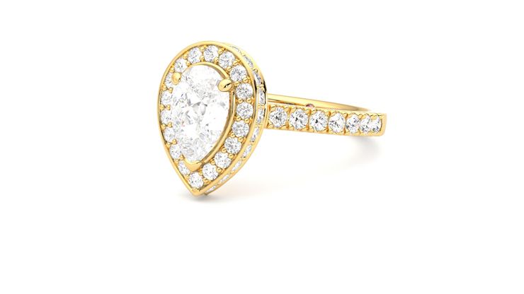 Taylor & Hart Elixir Pear Engagement Ring 360 degree image 25
