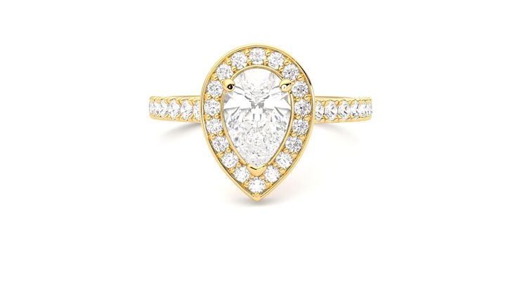 Taylor & Hart Elixir Pear Engagement Ring 360 degree image 29