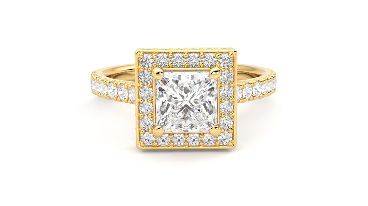 Taylor & Hart Elixir Princess Engagement Ring 360 degree image 1