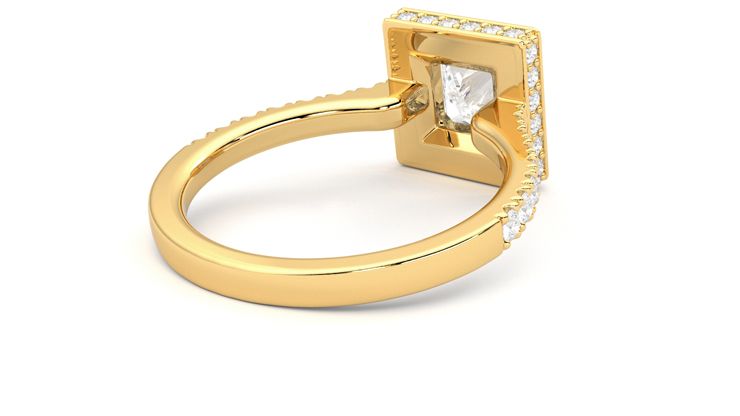 Taylor & Hart Elixir Princess Engagement Ring 360 degree image 13