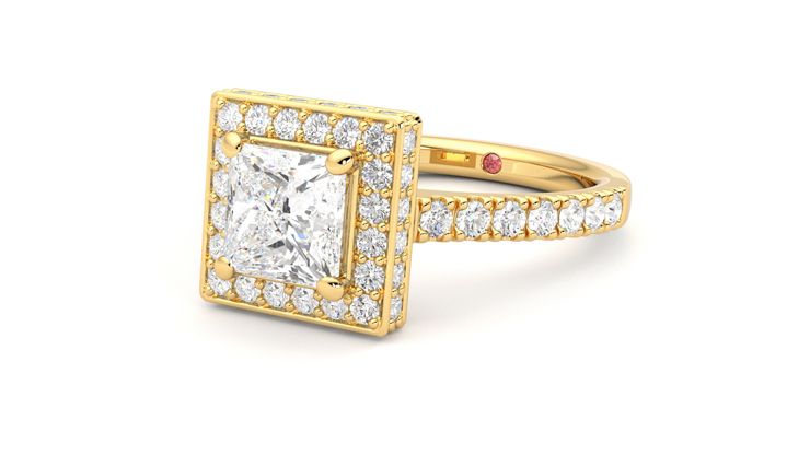 Taylor & Hart Elixir Princess Engagement Ring 360 degree image 25