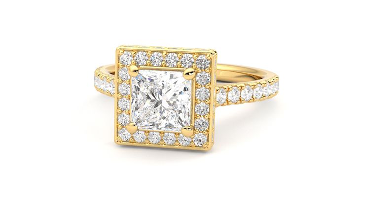 Taylor & Hart Elixir Princess Engagement Ring 360 degree image 27