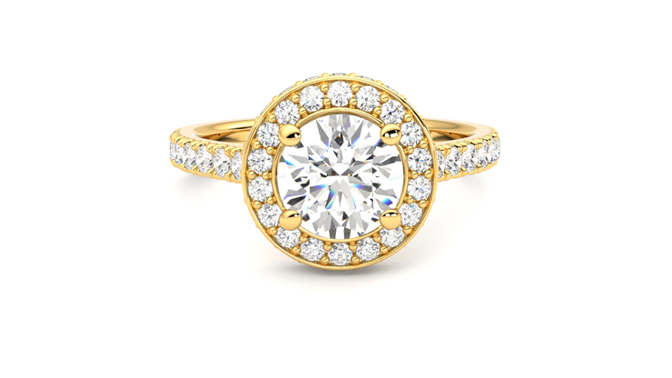 Taylor & Hart Elixir Round Engagement Ring 360 degree image 1