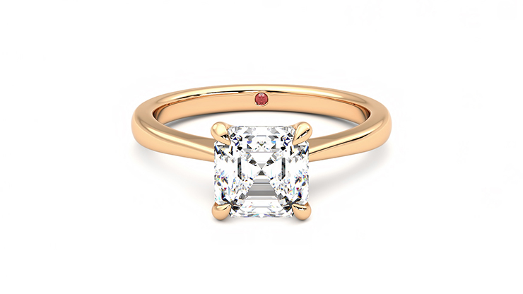 Taylor & Hart Elysium Asscher Engagement Ring 360 degree image 0