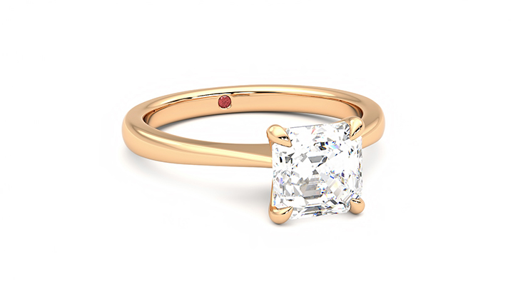 Taylor & Hart Elysium Asscher Engagement Ring 360 degree image 4