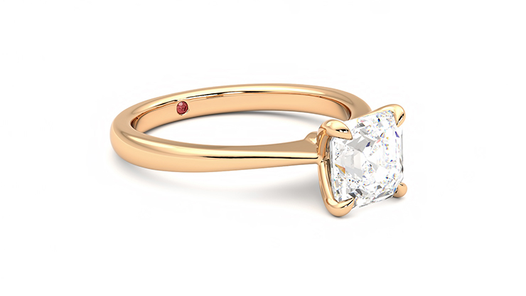 Taylor & Hart Elysium Asscher Engagement Ring 360 degree image 6