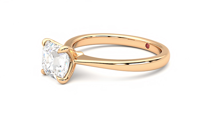 Taylor & Hart Elysium Asscher Engagement Ring 360 degree image 23