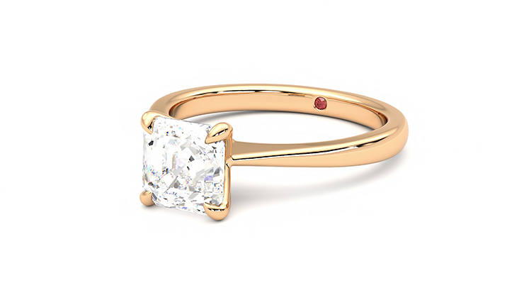 Taylor & Hart Elysium Asscher Engagement Ring 360 degree image 25