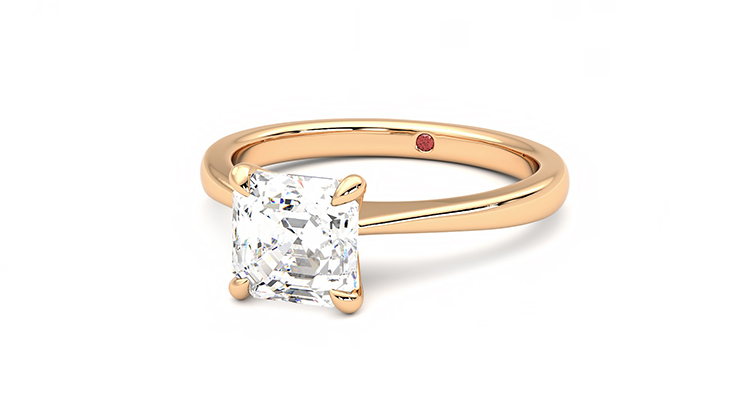 Taylor & Hart Elysium Asscher Engagement Ring 360 degree image 26