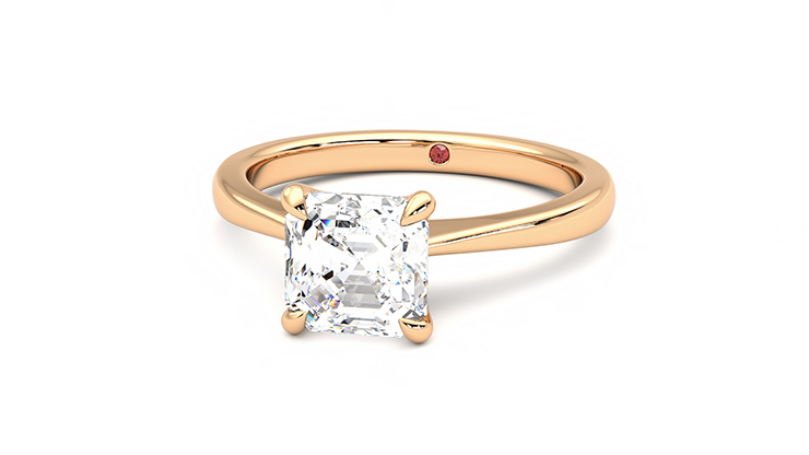 Taylor & Hart Elysium Asscher Engagement Ring 360 degree image 27