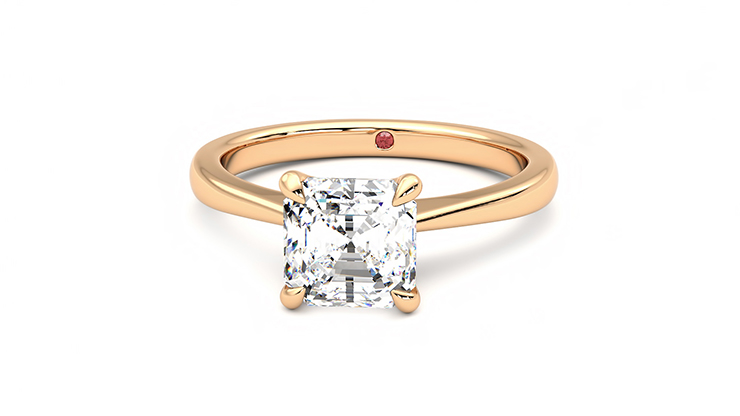 Taylor & Hart Elysium Asscher Engagement Ring 360 degree image 28