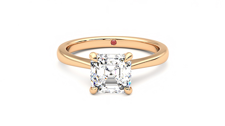 Taylor & Hart Elysium Asscher Engagement Ring 360 degree image 29