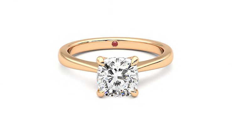 Taylor & Hart Elysium Cushion Engagement Ring 360 degree image 1