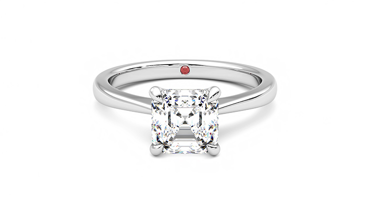 Taylor & Hart Elysium Asscher Engagement Ring 360 degree image 0