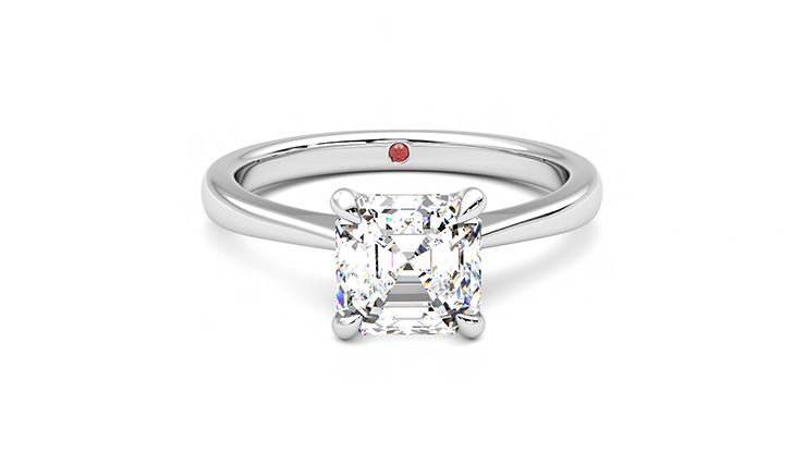 Taylor & Hart Elysium Asscher Engagement Ring 360 degree image 1