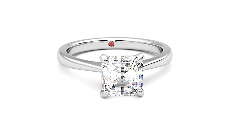 Taylor & Hart Elysium Asscher Engagement Ring 360 degree image 2