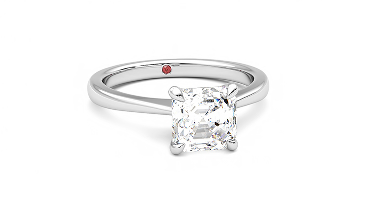 Taylor & Hart Elysium Asscher Engagement Ring 360 degree image 3