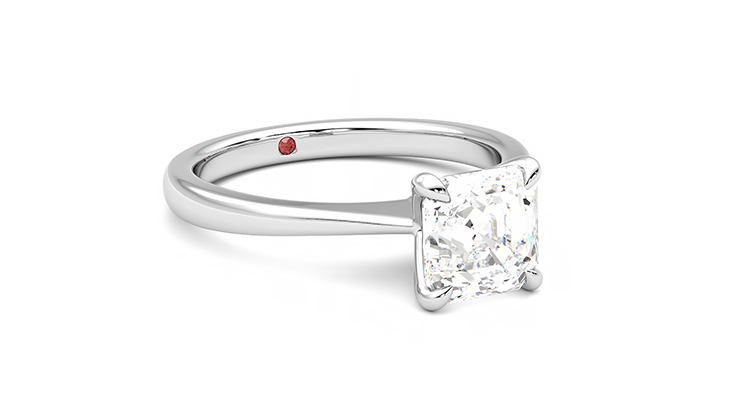 Taylor & Hart Elysium Asscher Engagement Ring 360 degree image 5