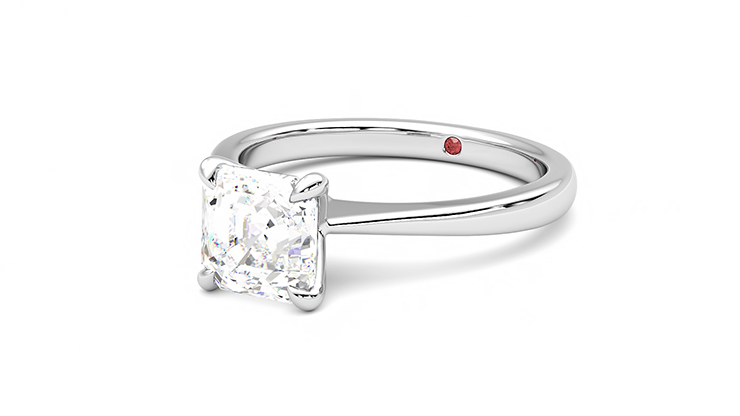 Taylor & Hart Elysium Asscher Engagement Ring 360 degree image 25