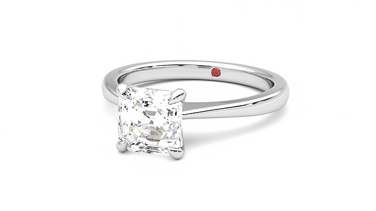 Taylor & Hart Elysium Asscher Engagement Ring 360 degree image 26