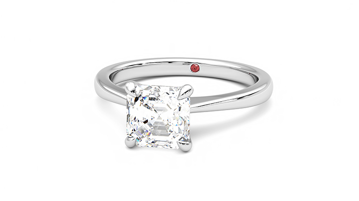 Taylor & Hart Elysium Asscher Engagement Ring 360 degree image 27
