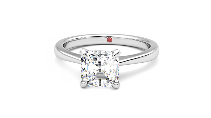 Taylor & Hart Elysium Asscher Engagement Ring 360 degree image 28