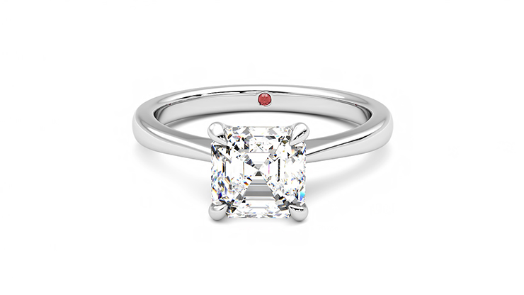 Taylor & Hart Elysium Asscher Engagement Ring 360 degree image 29