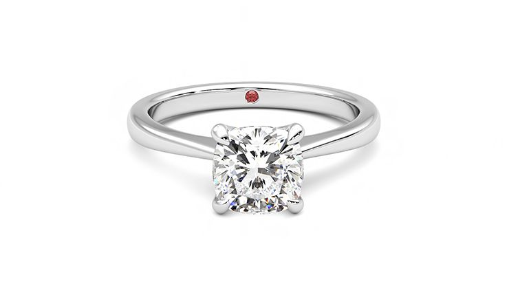 Taylor & Hart Elysium Cushion Engagement Ring 360 degree image 1