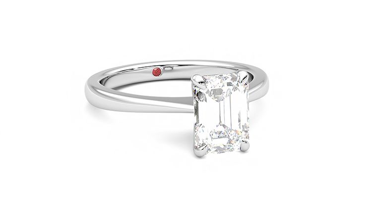 Taylor & Hart Elysium Emerald Engagement Ring 360 degree image 4