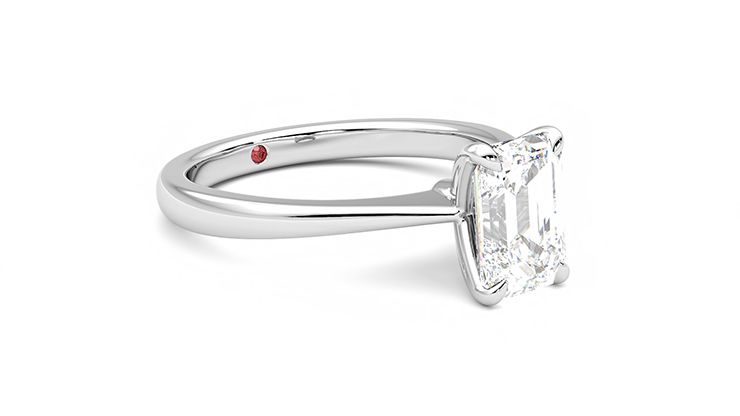 Taylor & Hart Elysium Emerald Engagement Ring 360 degree image 6