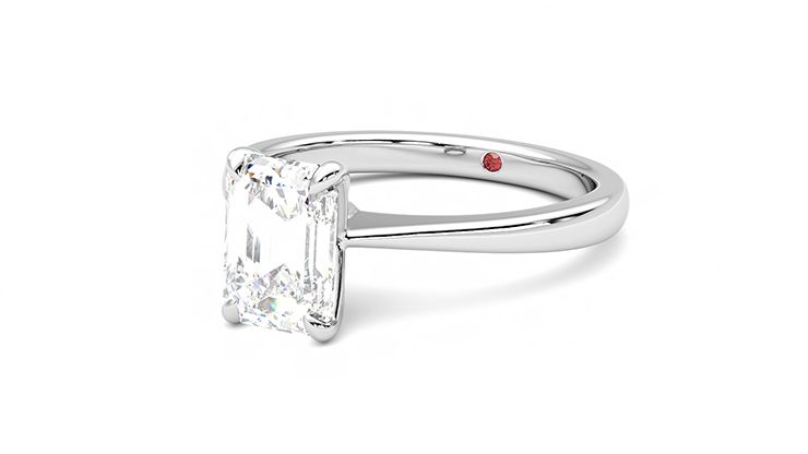 Taylor & Hart Elysium Emerald Engagement Ring 360 degree image 25