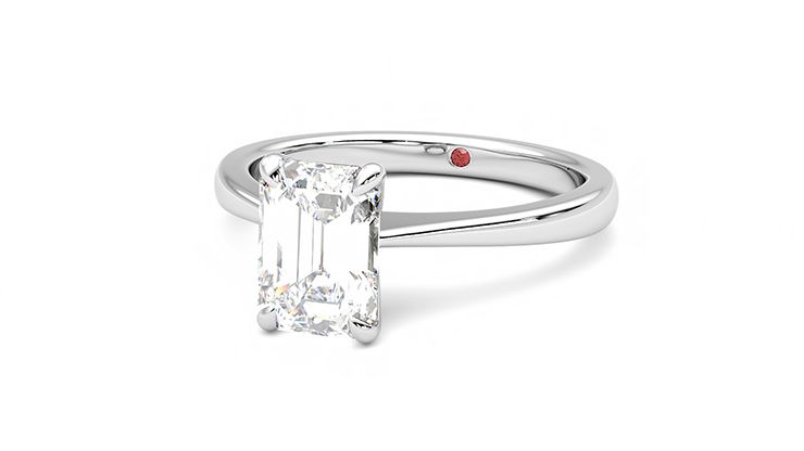 Taylor & Hart Elysium Emerald Engagement Ring 360 degree image 26