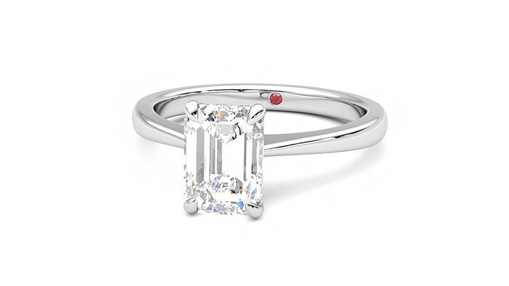 Taylor & Hart Elysium Emerald Engagement Ring 360 degree image 27