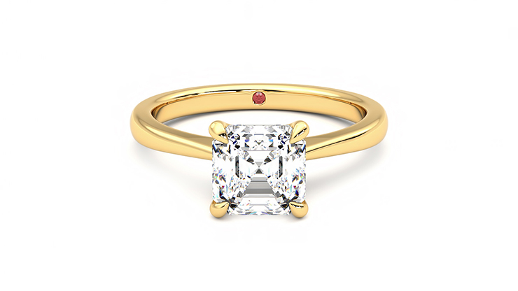 Taylor & Hart Elysium Asscher Engagement Ring 360 degree image 0