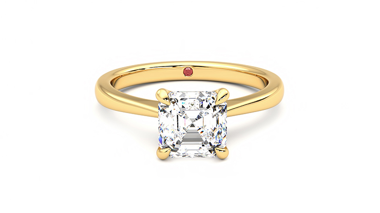 Taylor & Hart Elysium Asscher Engagement Ring 360 degree image 1