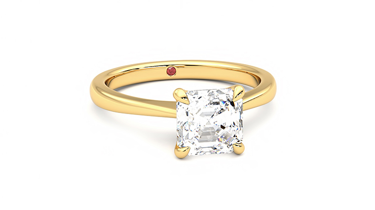 Taylor & Hart Elysium Asscher Engagement Ring 360 degree image 3