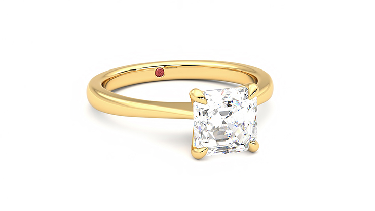 Taylor & Hart Elysium Asscher Engagement Ring 360 degree image 4