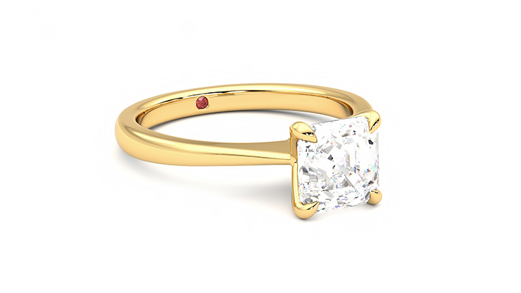 Taylor & Hart Elysium Asscher Engagement Ring 360 degree image 5