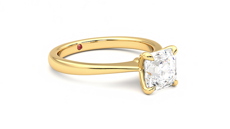 Taylor & Hart Elysium Asscher Engagement Ring 360 degree image 6