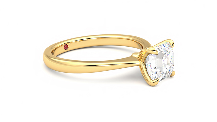 Taylor & Hart Elysium Asscher Engagement Ring 360 degree image 7