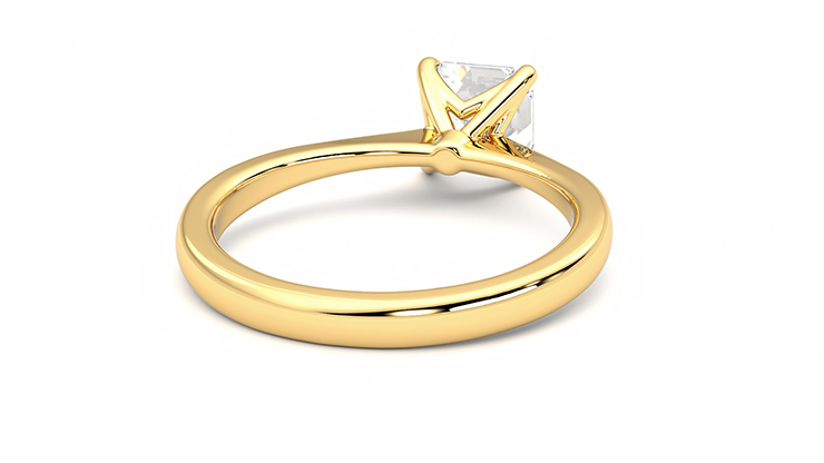 Taylor & Hart Elysium Asscher Engagement Ring 360 degree image 14